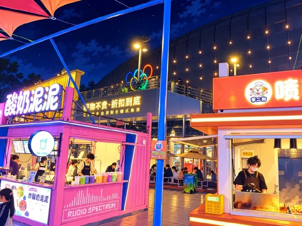 甜柿集夜市景观